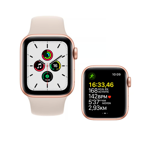 Apple Watch SE GPS, Caixa em alumínio dourado de 40 mm com Loop milanesa dourado
